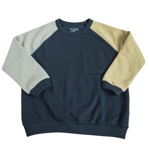 Easy Peasy Colorblock Crewneck Sweatshirt Navy Size 5T NEW